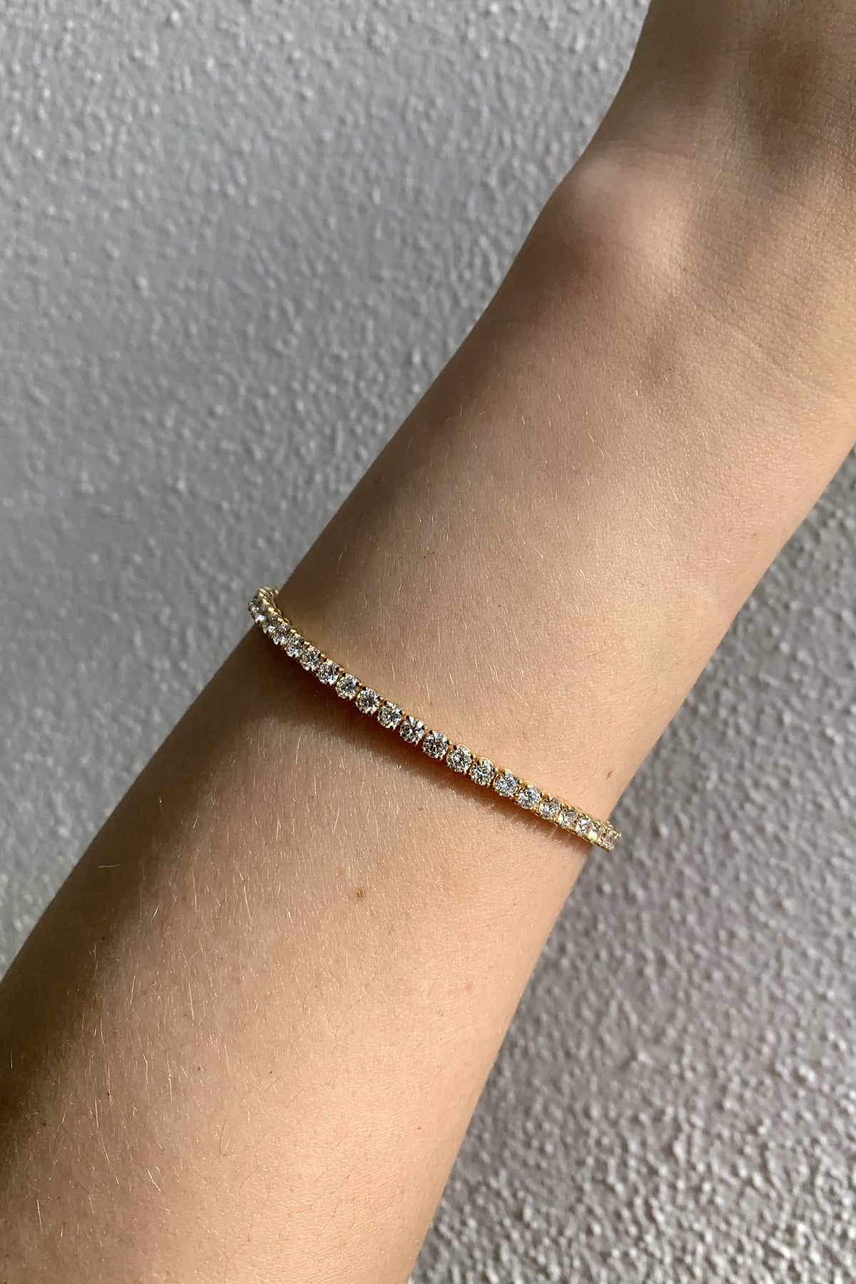 The Carrie Tennis Bracelet... 5.45 Carat Lab Diamond Tennis Bracelet In Yellow Gold. Part of The Madison Collection and exclusive to LeGassick Jewellery.