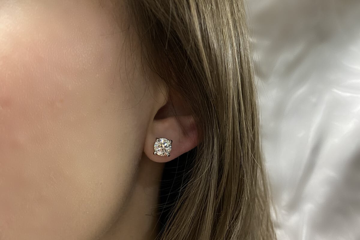 The Anna Diamond Studs… 2 Carat Lab Created Diamond Stud Earrings In Yellow Gold. Part of The Madison Collection and exclusive to LeGassick Jewellery.