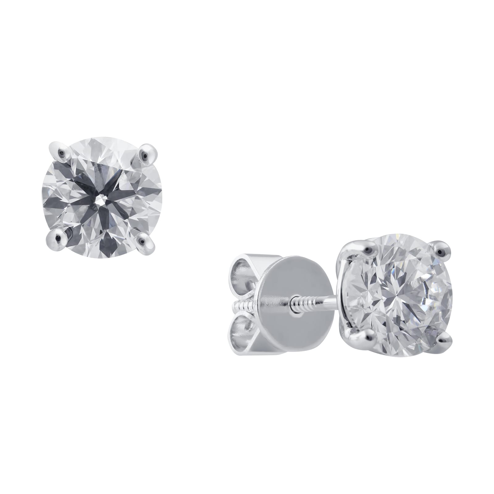 Samantha... 2 Carat Lab Created Diamond Stud Earrings In White Gold from The Madison Collection.