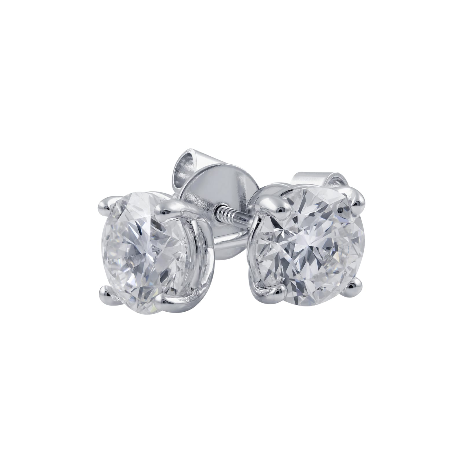 Samantha... 2 Carat Lab Created Diamond Stud Earrings In White Gold from The Madison Collection.